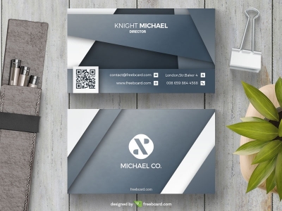 Grey abstract business card template