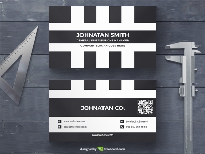 Minimal Black and White Business Card