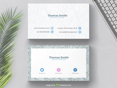 Minimal business card with tropical background