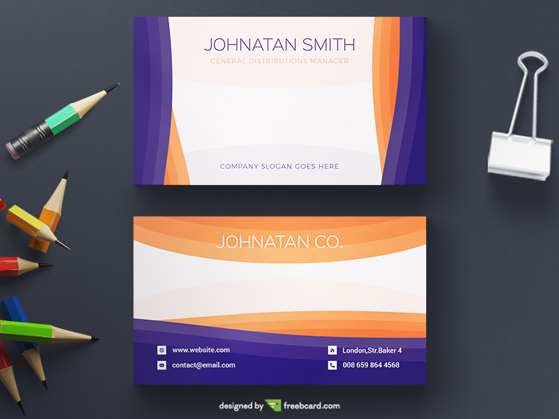 Orange and Blue Business Card Template