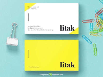 Yellow And White Business Card