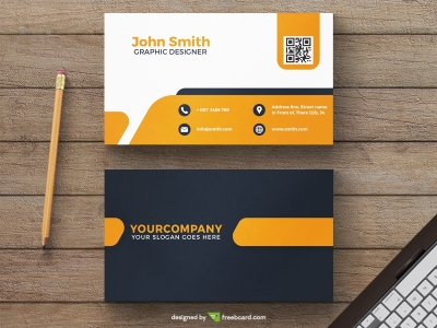 Yellow minimal business card template