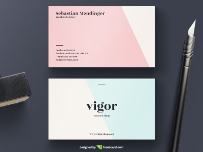 Light Red And Blue Minimal Business Card