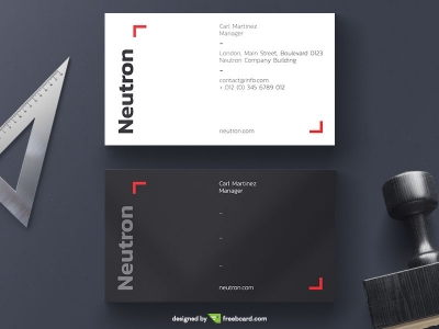 Simple Black And White Business Card