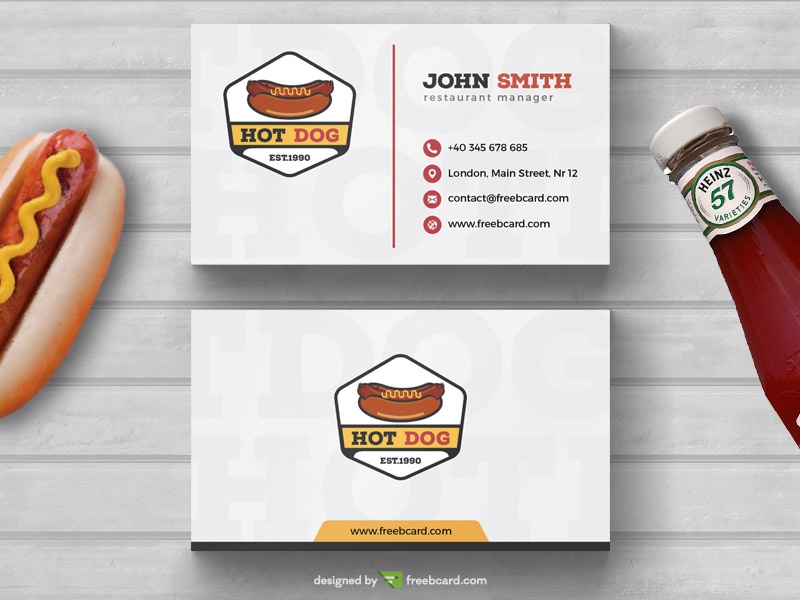 Hot-Dog Fast food Business Card Template - Freebcard