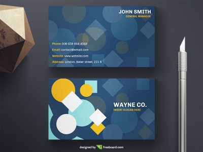 Business Card With Geometric Elements