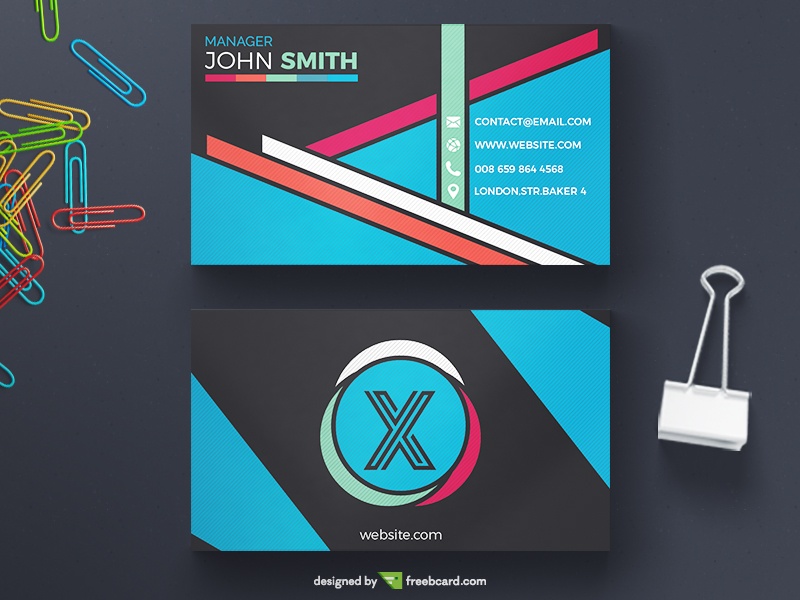 Dark Yet Colorful Business Card - Freebcard