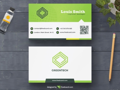 Green minimal business card template