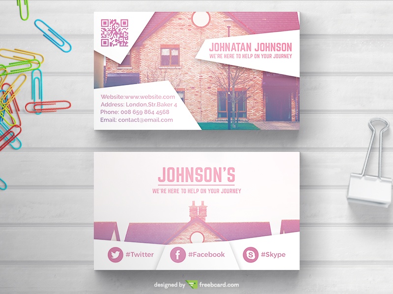 Real Estate Business Card With Color Transition - Freebcard