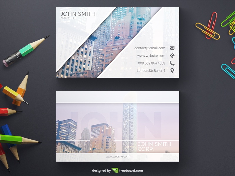 Corporate Business Card With Subtle Color Transition - Freebcard