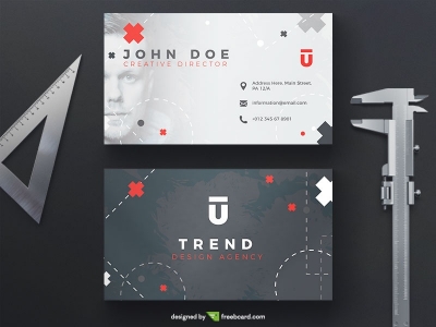 Modern Business Card With A Face