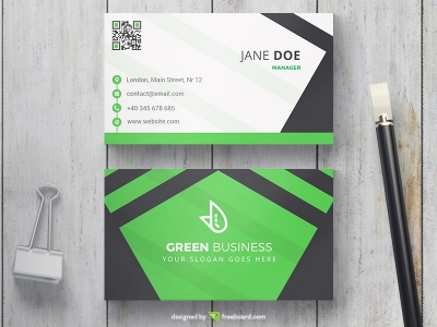 Green And Black Business Card