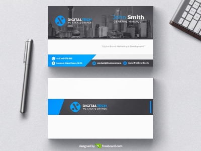 Digital tech business card template