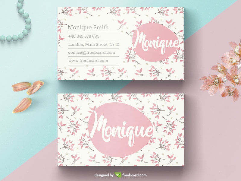 Floral Beauty Business Card Template - Freebcard