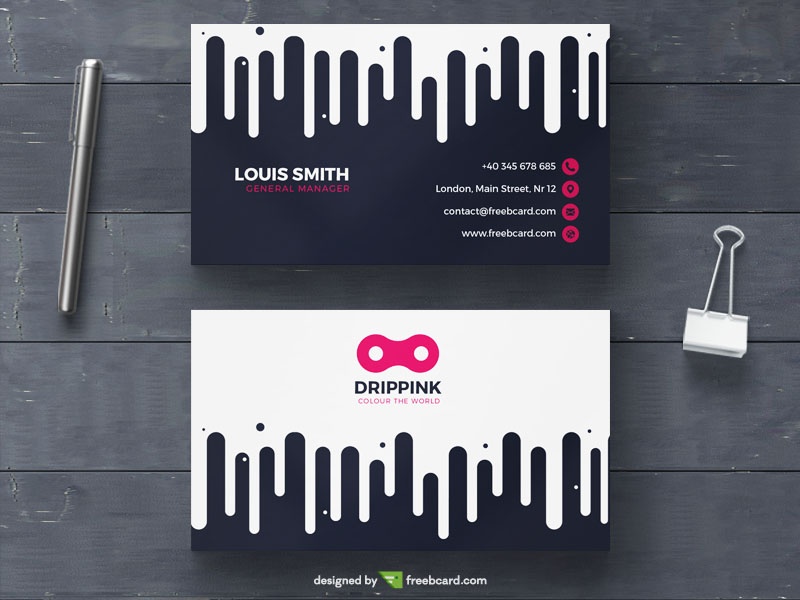 Ink dripping business card template - Freebcard