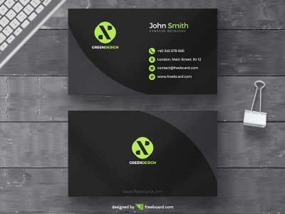Minimal green agency business card template