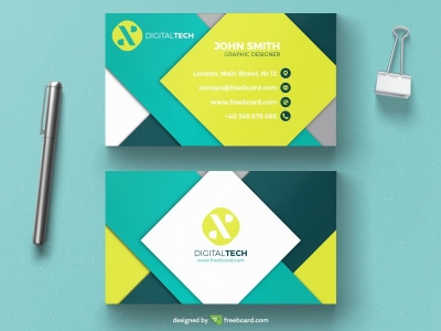 Geometric minimal green business card