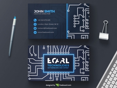 Technological circuit business card template