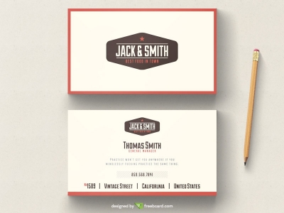 Vintage typography business card tempalte