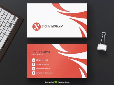Red minimal business card template