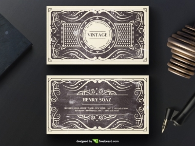 Elegant black vintage business card template