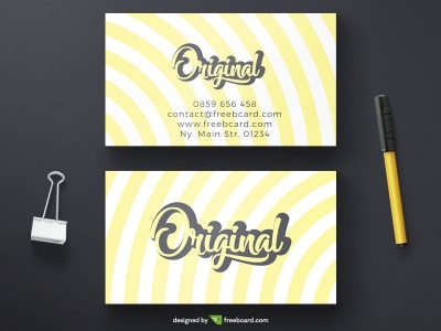 Yellow creative business card