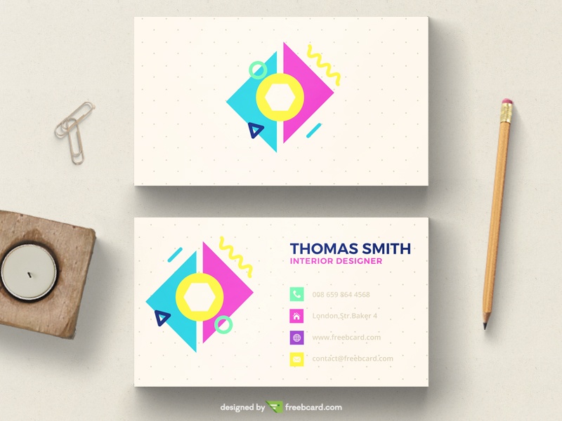 Colorful pastel minimal business card - Freebcard